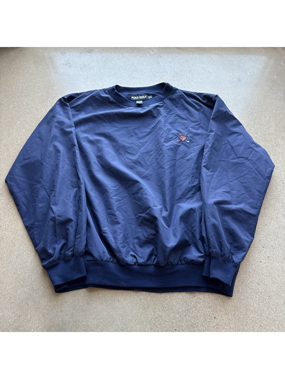 VTG 90's Polo Golf by Ralph Lauren pullover windbreaker Men's Size XL navy blue